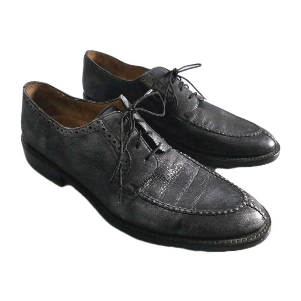 Alan Payne Wimbley Deerskin‎ Split Toe Dress Shoes Oxfords Men's Size 8.5 Black